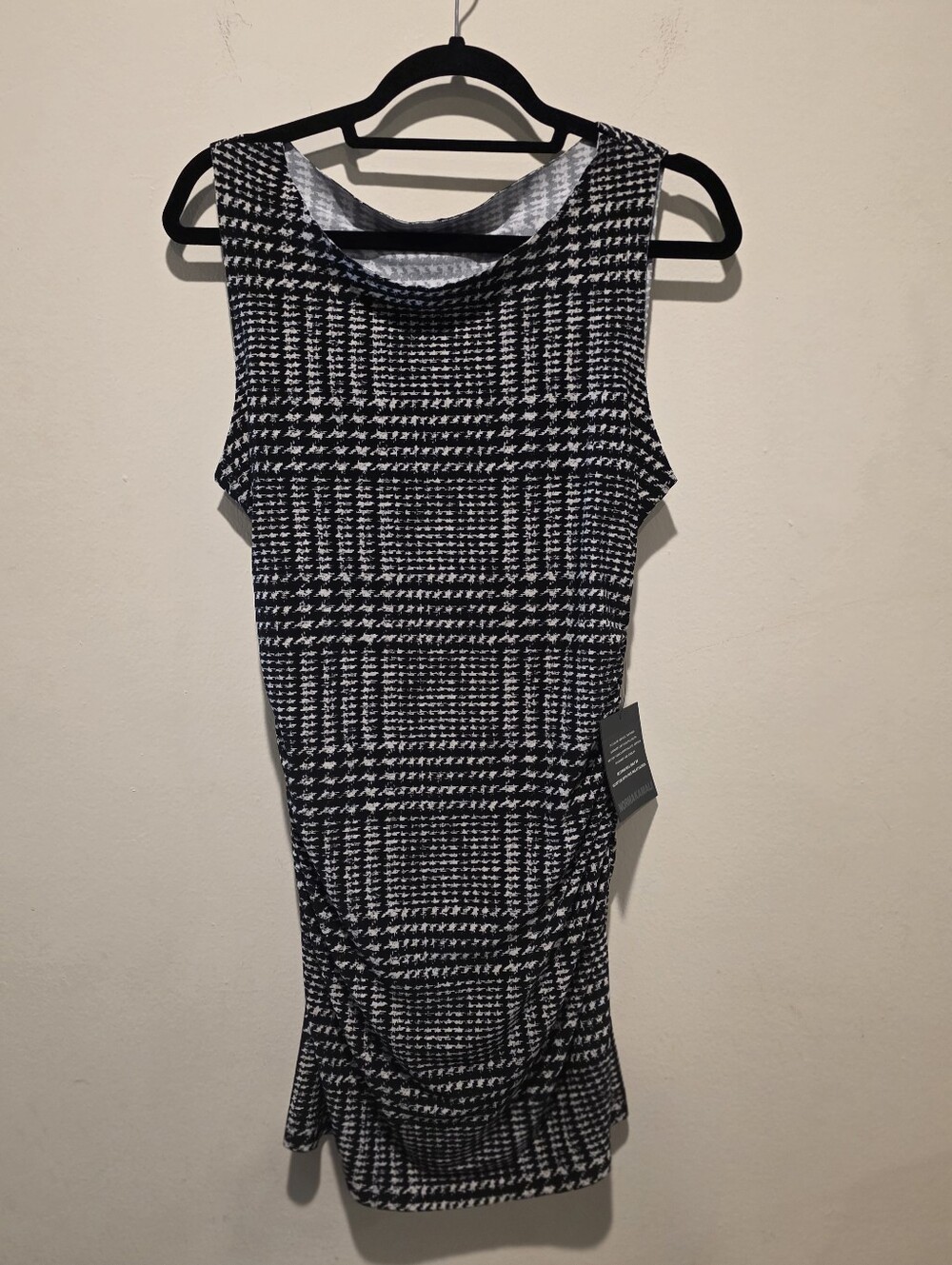 Black and White Houndstooth Sleeveless Tank Top